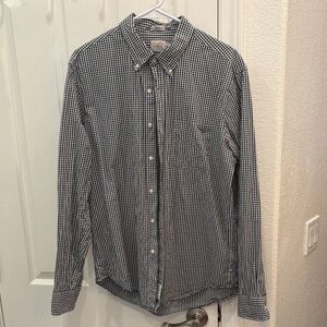 J. Crew Navy and White Gingham Shirt
